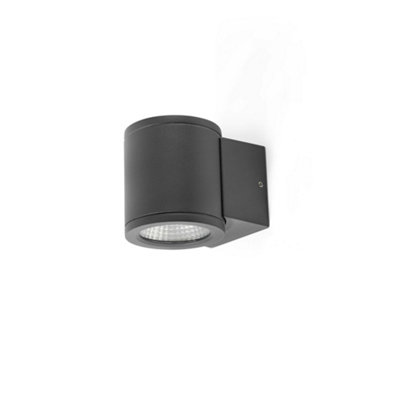 Luminosa Lighting Luminosa Tond 1 Light Dark Grey Led Wall Lamp 3000K 6W 3000K Ip54 from B&Q