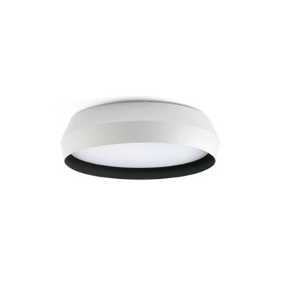 Luminosa Lighting Luminosa Shoku 350 WhiteBlack Wall / Ceiling Lamp 24W 2700K from B&Q