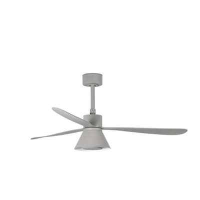 B&Q -  Luminosa Amelia 132Cm Ceiling Fan Led Cone Grey