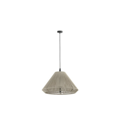 Luminosa Lighting Luminosa Saigon Out C70 GreyBeige Pendant Lamp Cone Cap Ip65 from B&Q