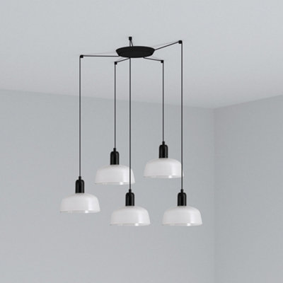 Luminosa Lighting Luminosa Tatawin Small 5 Light White Cluster Drop Pendant Lamp from B&Q