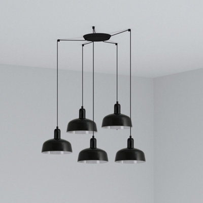 Luminosa Lighting Luminosa Tatawin Small 5 Light Black Cluster Drop Pendant Lamp from B&Q