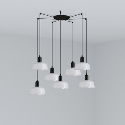 Luminosa Lighting Luminosa Tatawin Small 7 Light White Cluster Drop Pendant Lamp from B&Q