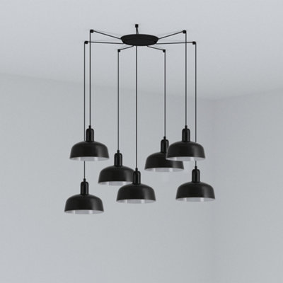 Tatawin Small 7 Light Black Cluster Drop Pendant Lamp - Image 3