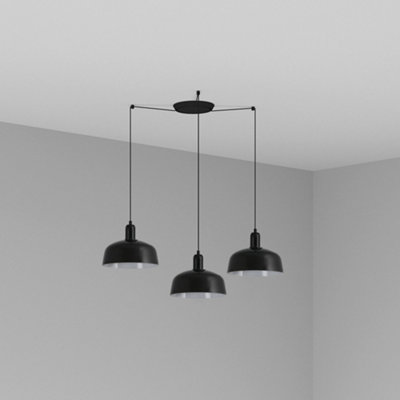 Luminosa Lighting Luminosa Tatawin Medium 3 Light Black Cluster Drop Pendant Lamp from B&Q