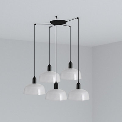 Luminosa Lighting Luminosa Tatawin Medium 5 Light White Cluster Drop Pendant Lamp from B&Q