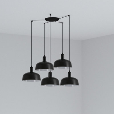 Luminosa Lighting Luminosa Tatawin Medium 5 Light Black Cluster Drop Pendant Lamp from B&Q