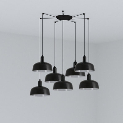 Luminosa Lighting Luminosa Tatawin Medium 7 Light Black Cluster Drop Pendant Lamp from B&Q