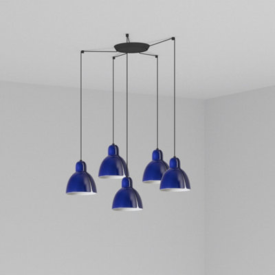 Luminosa Lighting Luminosa Venice 5 Light Cobalt Blue Cluster Drop Pendant Lamp from B&Q