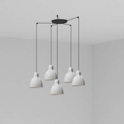 Luminosa Lighting Luminosa Venice 5 Light White Cluster Drop Pendant Lamp from B&Q