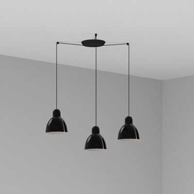 Luminosa Lighting Luminosa Venice 3 Light Black Cluster Drop Pendant Lamp from B&Q