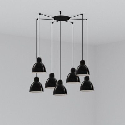Luminosa Lighting Luminosa Venice 7 Light Black Cluster Drop Pendant Lamp from B&Q