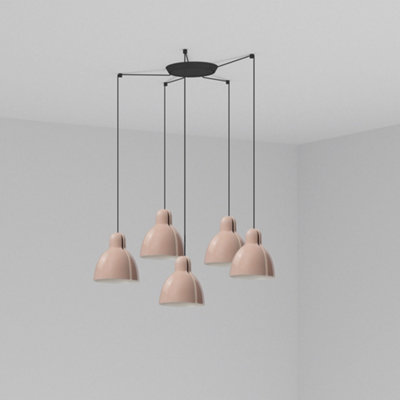 Luminosa Lighting Luminosa Venice 5 Light Pink Cluster Drop Pendant Lamp from B&Q
