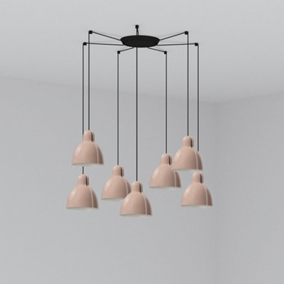 Luminosa Lighting Luminosa Venice 7 Light Pink Cluster Drop Pendant Lamp from B&Q