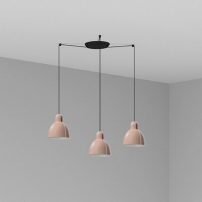 Luminosa Lighting Luminosa Venice 3 Light Pink Cluster Drop Pendant Lamp from B&Q