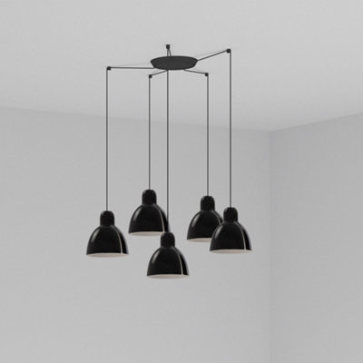 Luminosa Lighting Luminosa Venice 5 Light Black Cluster Drop Pendant Lamp from B&Q