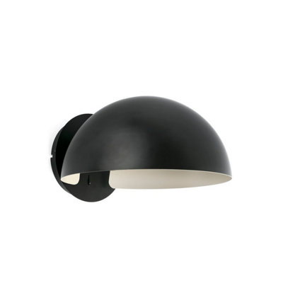 Luminosa Lighting Luminosa Dominica Dome Wall Lamp Matt Black from B&Q
