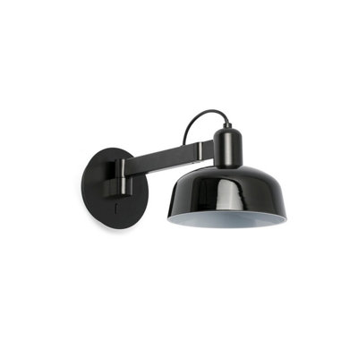 Luminosa Lighting Luminosa Tatawin Dome Wall Lamp Shiny Black from B&Q