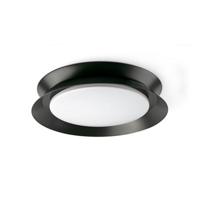 Luminosa Lighting Luminosa Tender Flush Ceiling Light Matt Black 2700K from B&Q