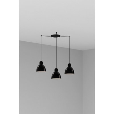 Luminosa Lighting Luminosa Venice 3 Light Cluster Pendant Ceiling Light Shiny Black from B&Q