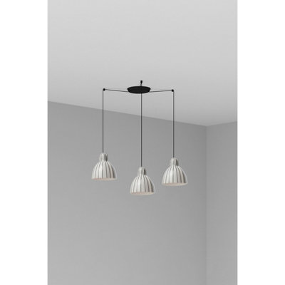 Luminosa Lighting Luminosa Venice 3 Light Cluster Pendant Ceiling Light Black & White Gloss from B&Q