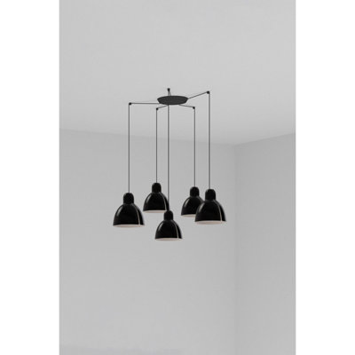 Luminosa Lighting Luminosa Venice 5 Light Cluster Pendant Ceiling Light Shiny Black