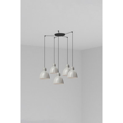Luminosa Lighting Luminosa Venice 5 Light Cluster Pendant Ceiling Light Black & White Gloss from B&Q