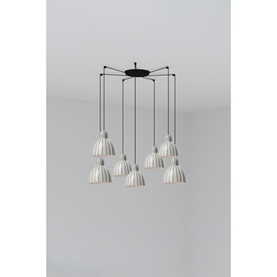 Luminosa Lighting Luminosa Venice 7 Light Cluster Pendant Ceiling Light Black & White Gloss from B&Q