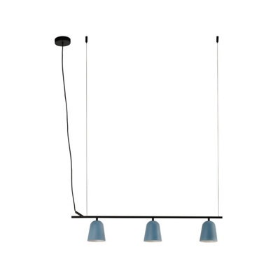 Luminosa Lighting Luminosa Studio 3 Light Bar Pendant Ceiling Light Matt BlackBlue from B&Q