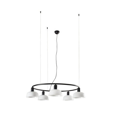 Luminosa Lighting Luminosa Tatawin Small 5 Light Cylindrical Pendant Ceiling Light Satin BlackOpal from B&Q