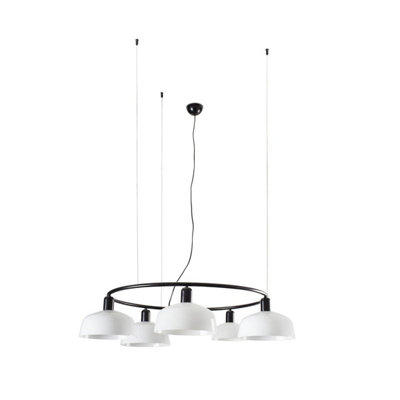 Luminosa Lighting Luminosa Tatawin Medium 5 Light Cylindrical Pendant Ceiling Light Satin BlackOpal from B&Q