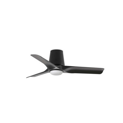Luminosa Lighting Black/Light Luminosa Hey Tube 3 Blade Ceiling Fan Matt With 2700 - 4000 - 6000K Small