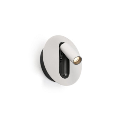 B&Q -  Luminosa Timit Usb C Reading Wall Light Matt White 2700K