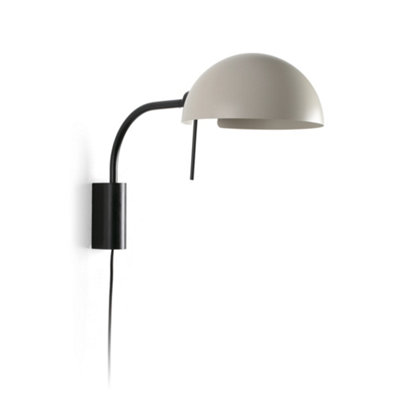 B&Q -  Luminosa Dominica Dome Wall Lamp BlackBeige 1X E27