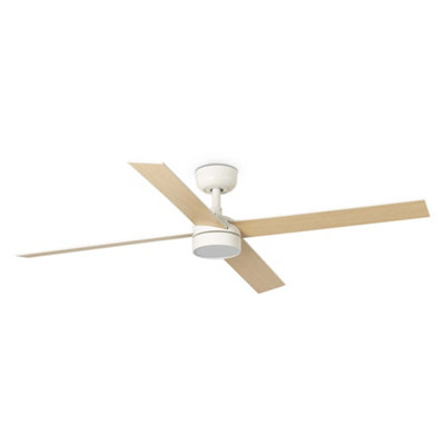 Luminosa Lighting White/Light Luminosa Rudder 4 Blade Ceiling Fan Matt With 2700 - 4000 - 6500K Large