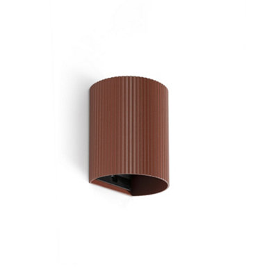 Luminosa Lighting Luminosa Sole Round Fluted Flush Wall Lamp Terracotta 1X Gu10 from B&Q