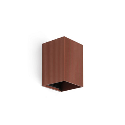 Luminosa Lighting Luminosa Lune Square Fluted Flush Wall Lamp Terracotta 1X Gu10 from B&Q
