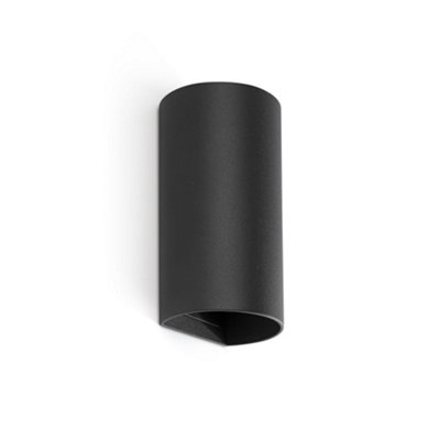 Luminosa Lighting Luminosa Sole Round Up & Down Wall Lamp Black 2X Gu10 from B&Q