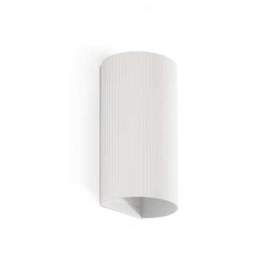 Luminosa Lighting Luminosa Sole Round Fluted Up & Down Wall Lamp White 2X Gu10 from B&Q