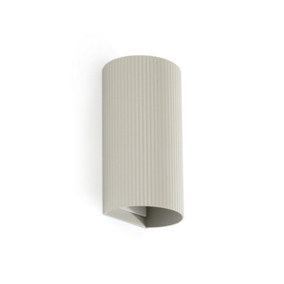Luminosa Lighting Luminosa Sole Round Fluted Up & Down Wall Lamp Grey 2X Gu10 from B&Q
