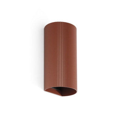 Luminosa Lighting Luminosa Sole Round Fluted Up & Down Wall Lamp Terracotta 2X Gu10 from B&Q