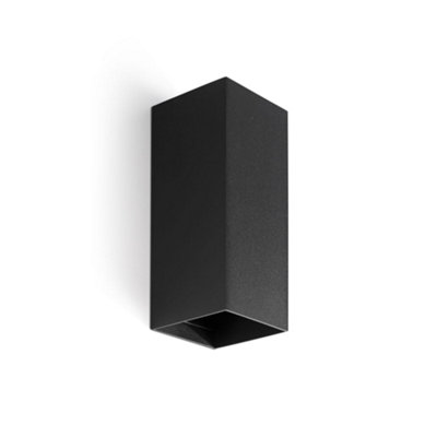 Luminosa Lighting Luminosa Lune Square Up & Down Wall Lamp Black 2X Gu10 from B&Q