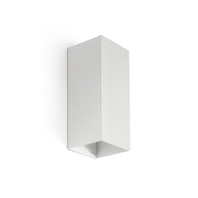 Luminosa Lighting Luminosa Lune Square Fluted Up & Down Wall Lamp White 2X Gu10 from B&Q