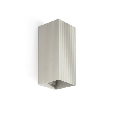 Luminosa Lighting Luminosa Lune Square Fluted Up & Down Wall Lamp Grey 2X Gu10 from B&Q