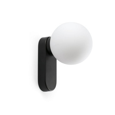 Luminosa Lighting Luminosa Mabe Bathroom Wall Lamp Matt Black Ip44 3000K from B&Q