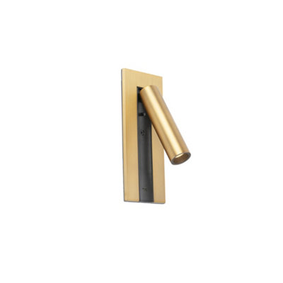 B&Q -  Luminosa Gabo Usb C Reading Wall Light Bronze 2700K