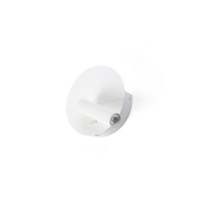 B&Q -  Luminosa Duas Usb C Reading Wall Light Matt White 2700K