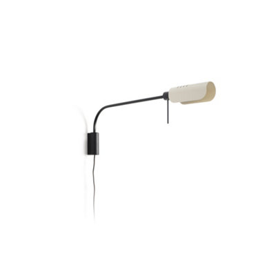 Luminosa Lighting Luminosa Martinica Xl Reading Wall Light BlackBeige 1X E27 from B&Q