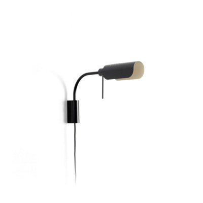 Luminosa Lighting Luminosa Martinica Small Reading Wall Light Black 1X E27 from B&Q