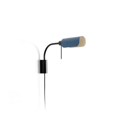 Luminosa Lighting Luminosa Martinica Small Reading Wall Light BlackBlue 1X E27 from B&Q